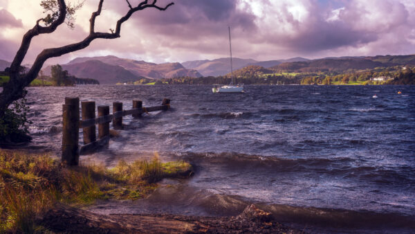 Wallpaper Waves, Nature, With, Sky, Desktop, Shore, Mobile, Cloudy, Lake, Background