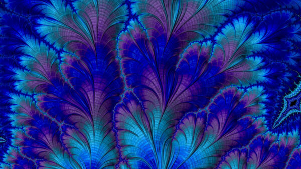 Wallpaper Abstract, Blue, Abstraction, Desktop, Light, Fractal, Mobile, Pattern, Purple, Feather