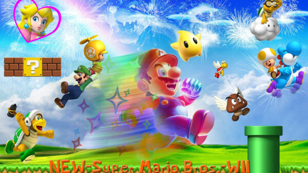 Wallpaper Toad, Peach, Goomba, Koopa, Mario, Princess, Yoshi, Bowser, Luigi, Games, Troopa