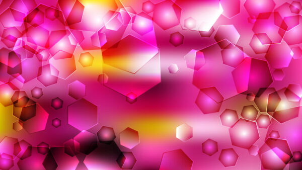 Wallpaper Pink, Yellow, Glare, Hexagon, Creative, Design, Graphic, Mobile, Desktop
