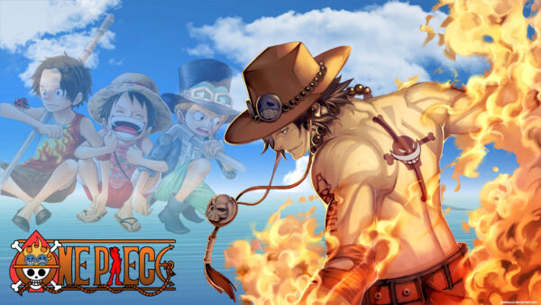 Wallpaper Background, Piece, Portgas, Ace, Blue, Sky, One, Fire, With