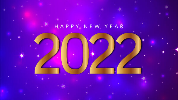 Wallpaper 2022, Year, New, Sparkle, Golden, Pink, Happy, Blue, Background