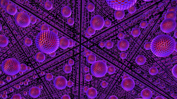 Wallpaper Desktop, Mobile, Abstraction, Intersection, Lines, Spheres, Purple, Abstract