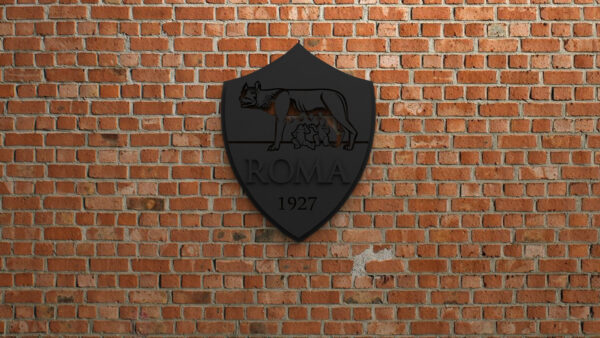 Wallpaper Emblem, A.S., Soccer, Brown, Background, WALL, Roma, Logo, Brick