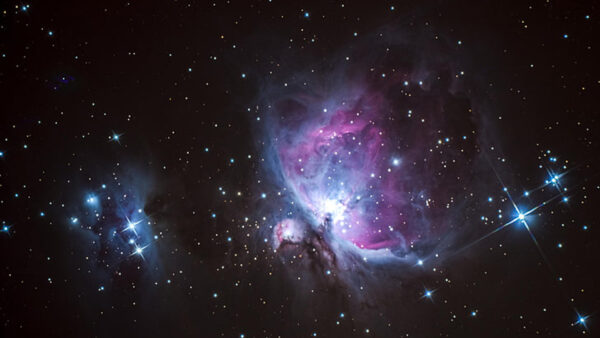 Wallpaper Galaxy, Nebula, Space, Black, Blue, Stars, Sky, Pink