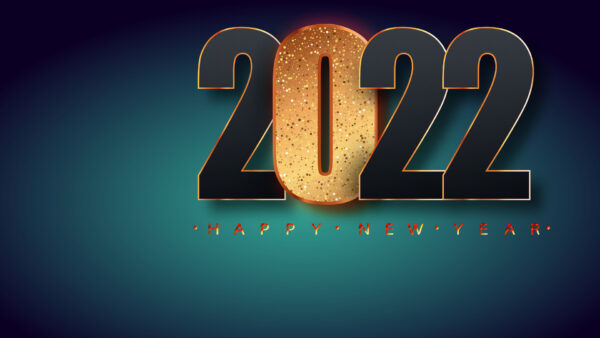 Wallpaper New, Blue, Golden, Year, Background, 2022, Torquoise, Black, Happy