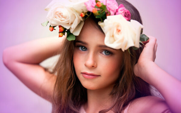 Wallpaper Flowers, Cute, Child