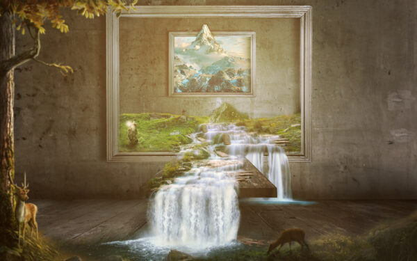 Wallpaper Waterfall, Paint