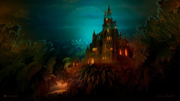 Wallpaper Night, Castle, Lilliput, Dark