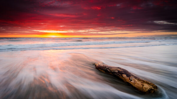 Wallpaper Sunset, Leithfield, Beach