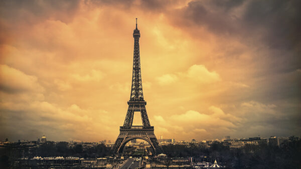 Wallpaper Background, Tower, Paris, Desktop, Eiffel, Travel, Clouds, With