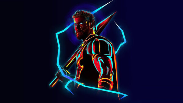 Wallpaper Marvel, Neon, Thor, Avengers, Desktop