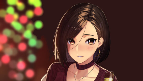 Wallpaper Hair, Dress, Brown, Short, Girl, Black, With, Anime