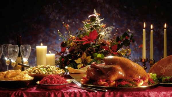 Wallpaper Flowers, Leaves, And, Foods, Table, With, Desktop, Candles, Thanksgiving