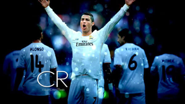 Wallpaper Sports, Ronaldo, Throwing, Air, Cristiano, Hands, Dress, Wearing, The, White