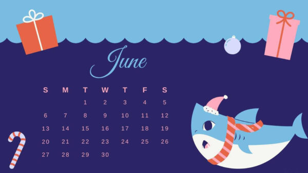 Wallpaper Ocean, Desktop, Fish, June, 2021, Gift, Boxes, Calender