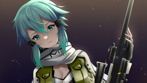 Wallpaper Eyes, Blue, Sword, Art, Online, Sinon