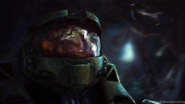 Wallpaper Green, Helmet, Robot, Games, Desktop, Halo, Wearing