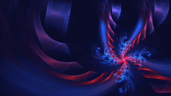 Wallpaper Red, Fractal, Blue, Mobile, Abstract, Desktop