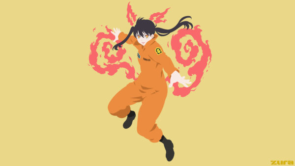 Wallpaper Fire, Background, Anime, Desktop, With, Yellow, Kotatsu, Tamaki, Force