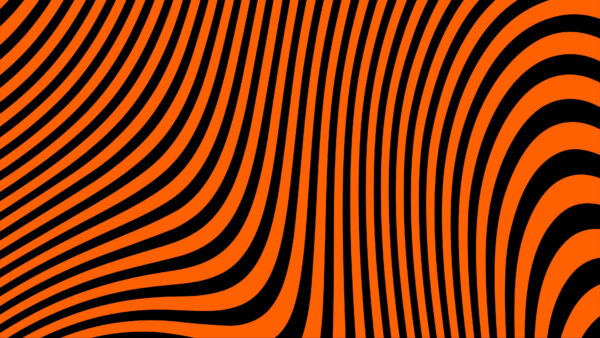 Wallpaper Abstract, Abstraction, Waves, Bends, Black, Desktop, Stripes, Orange, Mobile