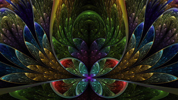 Wallpaper Fractal, Flower, Colorful, Abstract
