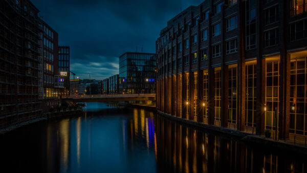 Wallpaper Bridge, Night, Travel, Mobile, Desktop, Amsterdam, Buildings, River, Canal