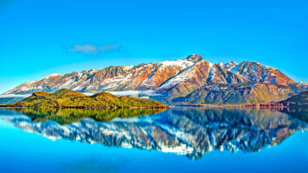 Wallpaper Landscape, Mountains, Blue, Desktop, White, Mobile, Water, Nature, Sky, View, Background, Covered, Reflection
