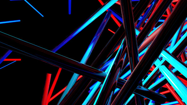 Wallpaper Ligths, Red, Art, Black, CGI, Digital, Blue, Abstract