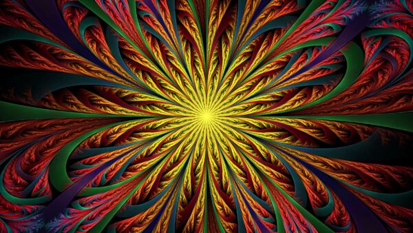 Wallpaper Pattern, Green, Yellow, Trippy, Fractal
