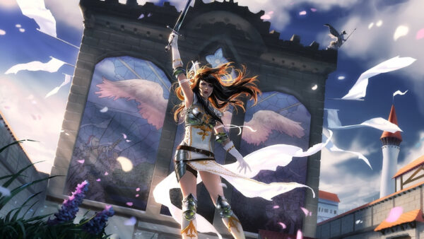 Wallpaper Gathering, Magic, Girl, Desktop, Sword, The, With