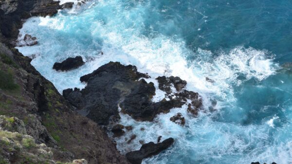 Wallpaper Stones, View, Daytime, Waves, During, Desktop, Top, Rocks, Ocean, Mobile, Nature