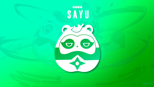 Wallpaper Sayu, Green, Genshin, Background, Impact, Logo