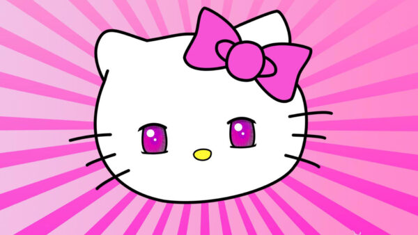 Wallpaper Background, Purple, Bow, Hello, Kitty, Lines