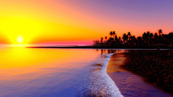 Wallpaper Desktop, View, Mobile, Sunrise, Coastal, Beach, Digital