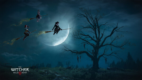 Wallpaper Witches, Desktop, Three, Flying, Broomstcik, Halloween, Using