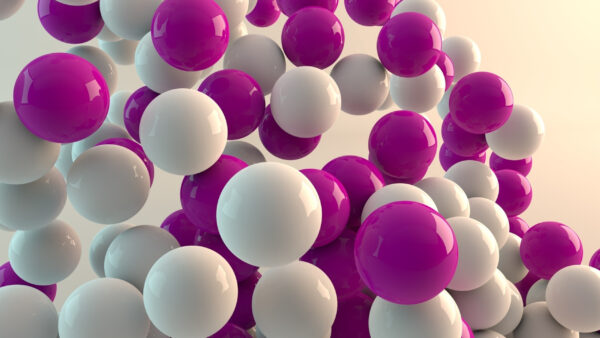 Wallpaper Desktop, White, Balls, Pink, Abstract