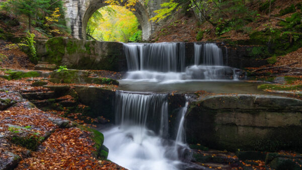 Wallpaper Waterfall, Bulgaria, During, Bridge, Nature, Fall, And, Desktop