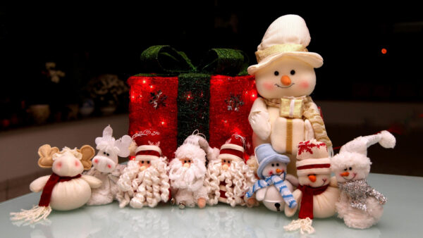 Wallpaper Toy, Santa, Snowman, Christmas, Desktop, And, Box, Gift