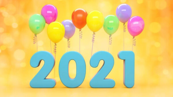 Wallpaper With, Happy, Balloons, Desktop, Colorful, New, 2021, Year