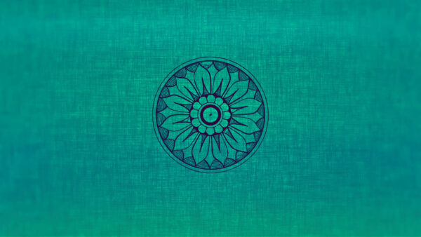 Wallpaper Circle, Turquoise, Flower, Inside