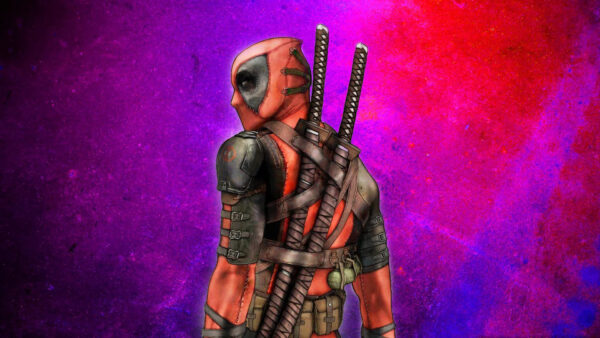 Wallpaper With, Deadpool, Colorful, Background, Sword