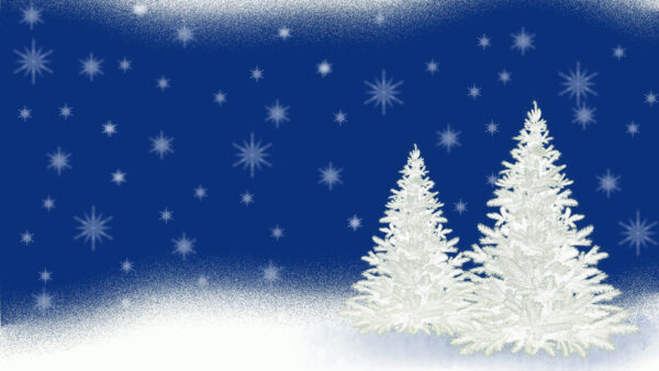 Wallpaper Snowflake, Christmas, Desktop, With, Tree, White