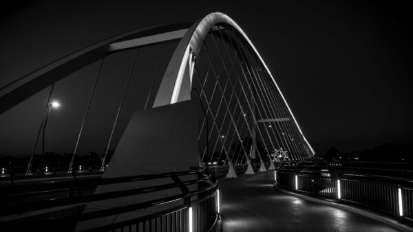 Wallpaper White, Black, Walkway, Others, Lights, Bridge, Architecture, Image, And