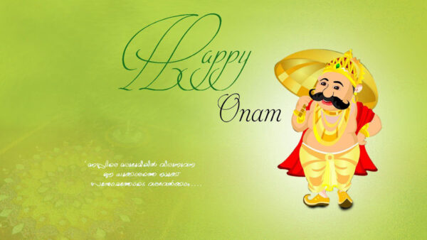 Wallpaper Umbrella, Onam, With, King, Happy, Mahabali