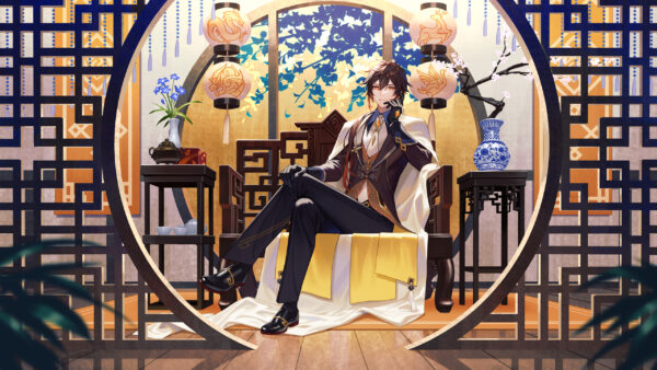 Wallpaper Genshin, Impact, Zhongli