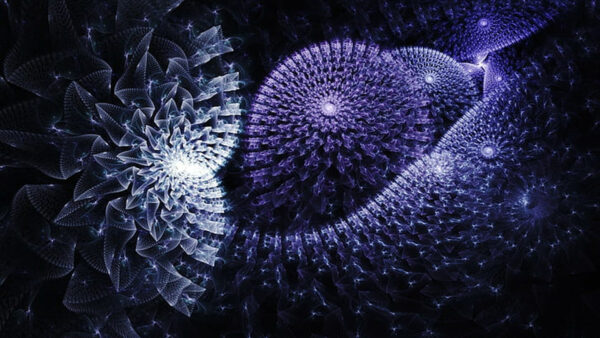 Wallpaper Neon, White, Light, Purple, Artwork, Fractal, Digital