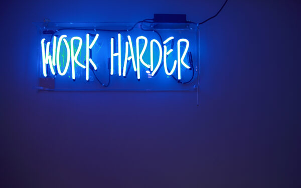 Wallpaper Sign, Neon, Harder, Work