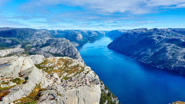 Wallpaper River, Cliff, Preikestolen, Norway