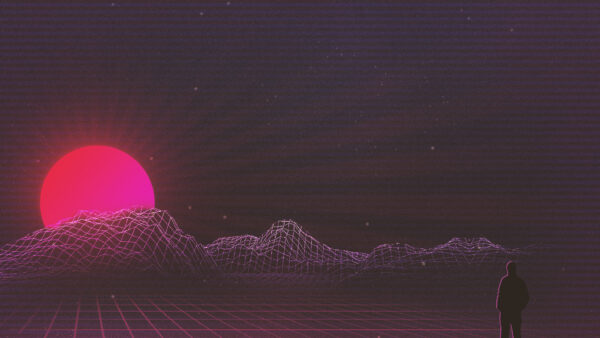 Wallpaper Art, Sunset, RetroWave